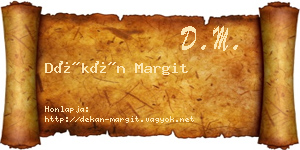 Dékán Margit névjegykártya